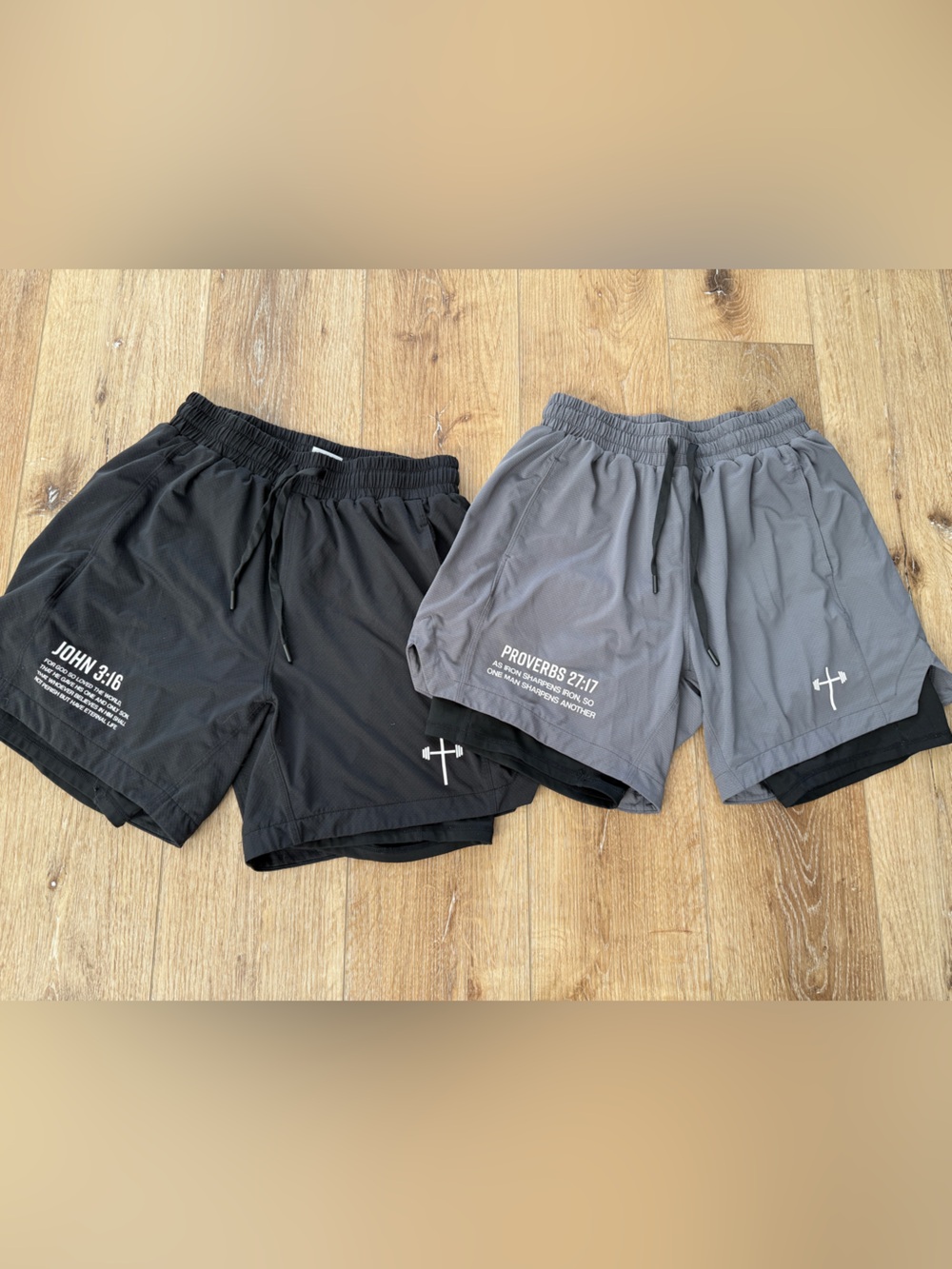 Men's Black and Grey Holstrength Performance Training Shorts with Liner
